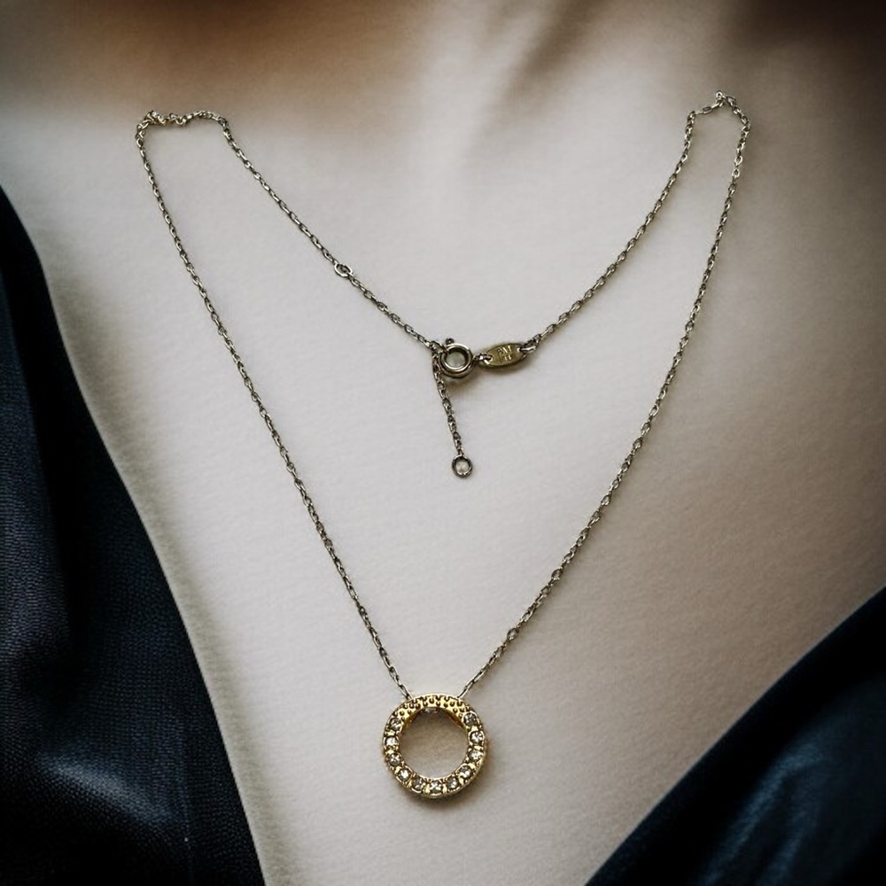 Gold PAJ BB Circle Pendant Necklace